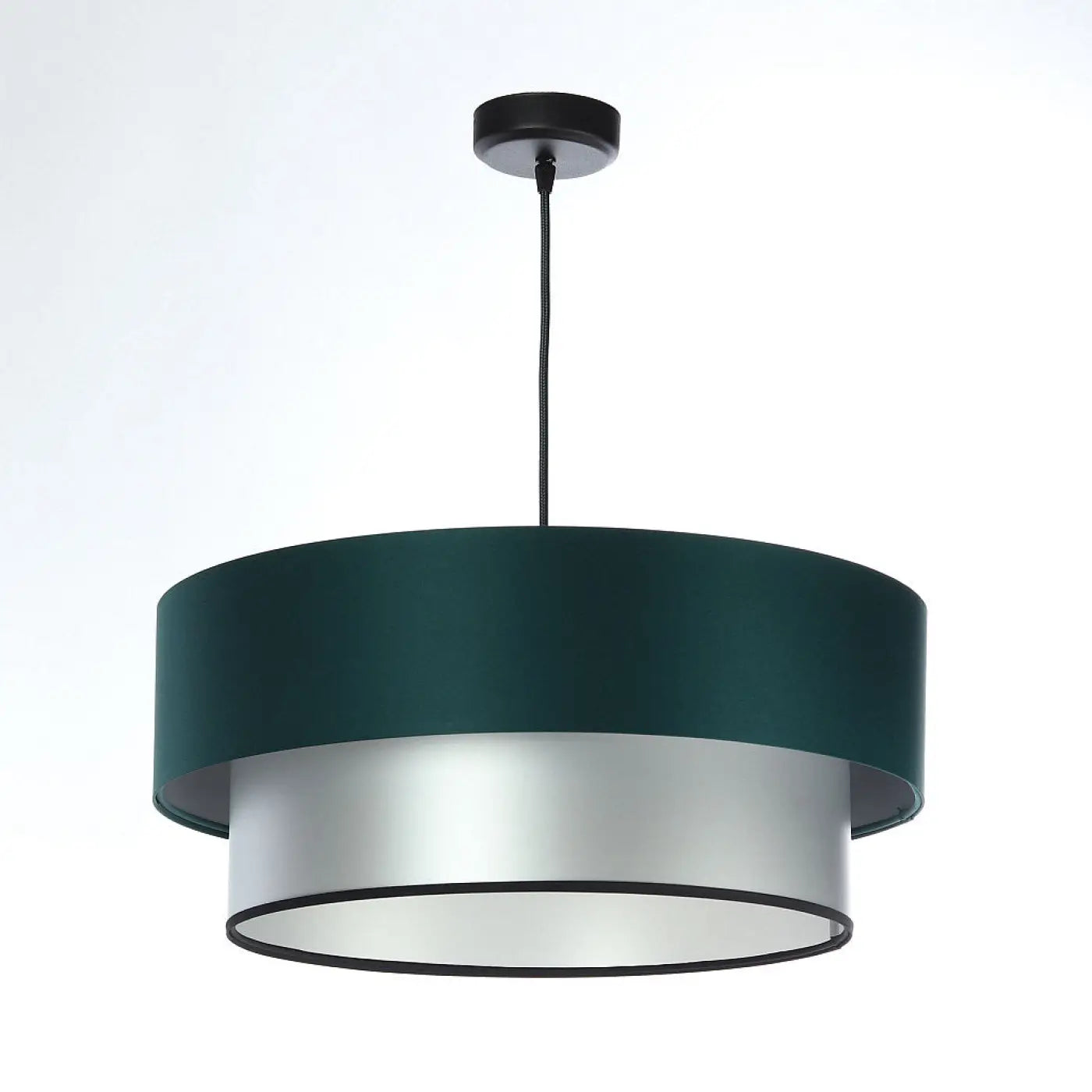 Suspension Luminaire Design - Duo (Vert Foncé/Argent)