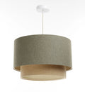 Suspension Luminaire en Tissu - Duo Boho Elegant (Vert Gris/Beige/Ecru)