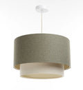 Suspension Luminaire en Tissu - Duo Boho Elegant (Vert Gris/Crème/Ecru)