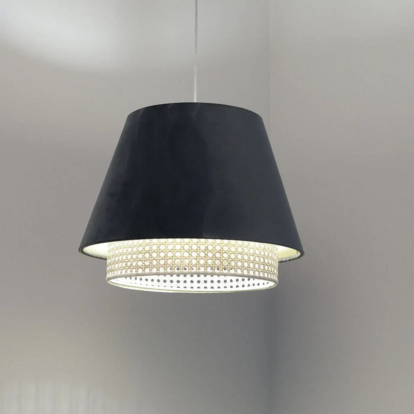 Suspension Luminaire Moderne en Rotin - Sensei Rattan (Vert)