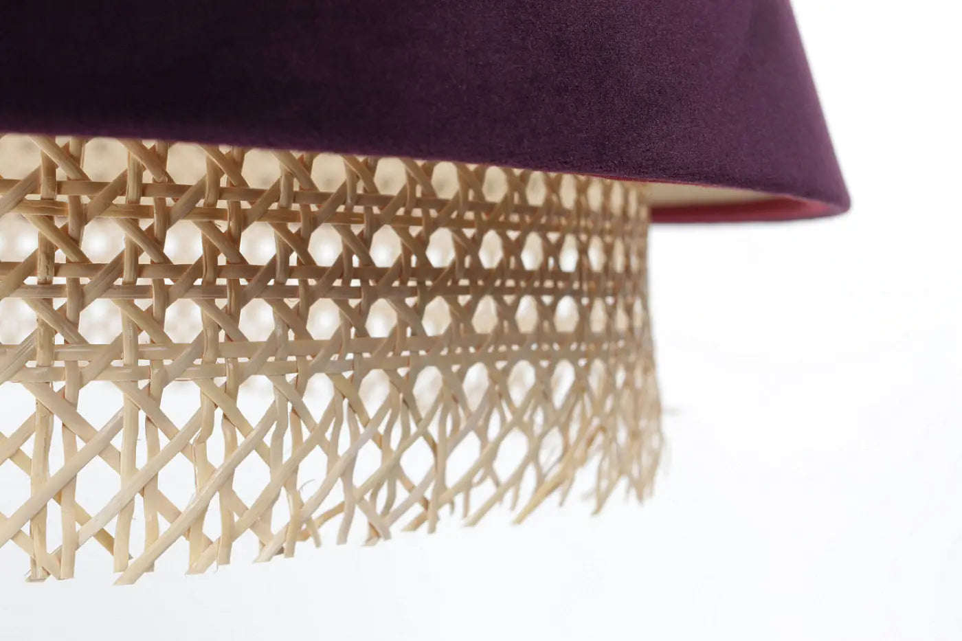 Suspension Luminaire Moderne en Rotin - Sensei Rattan (Violet)