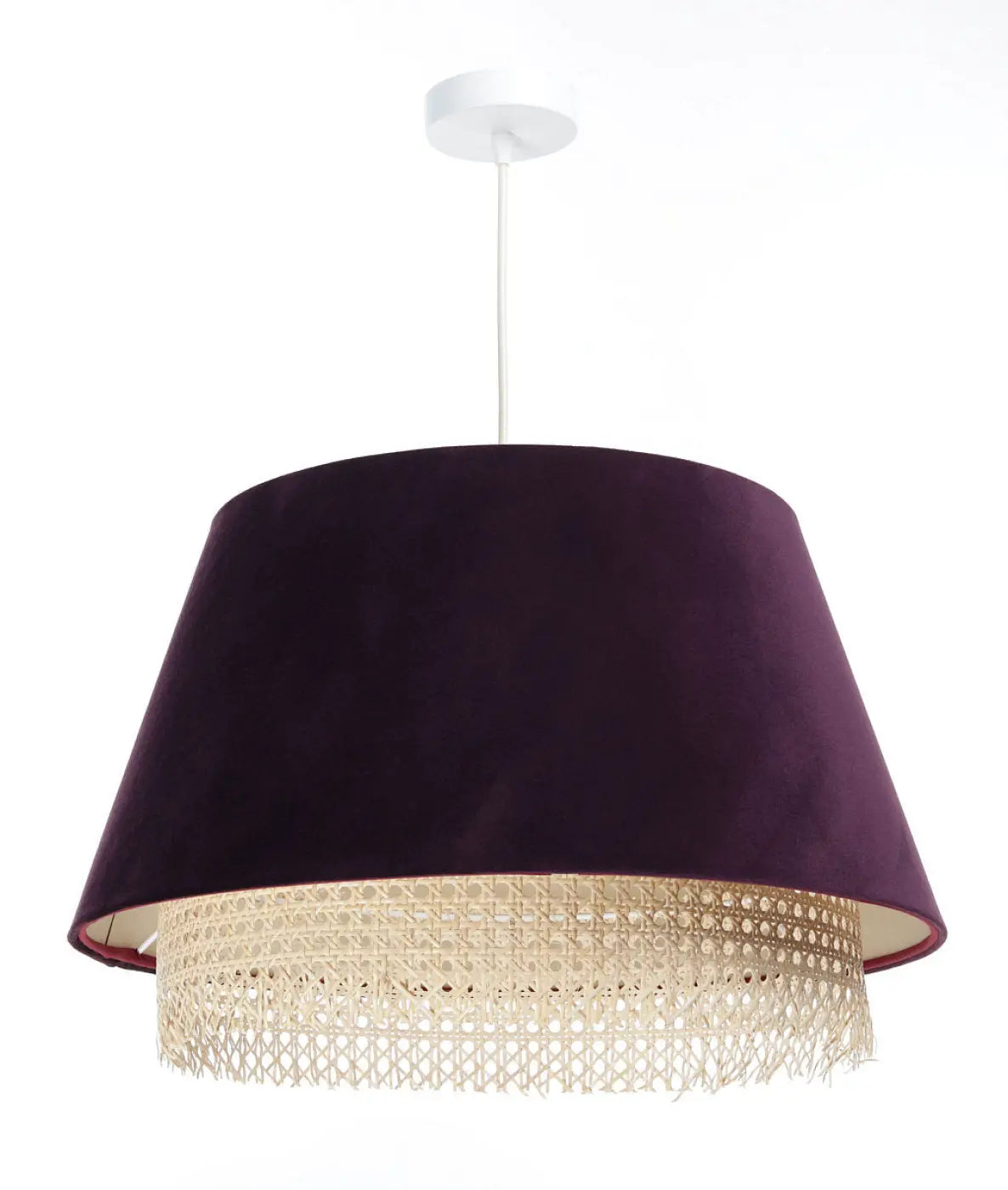 Suspension Luminaire Moderne en Rotin - Sensei Rattan (Violet)
