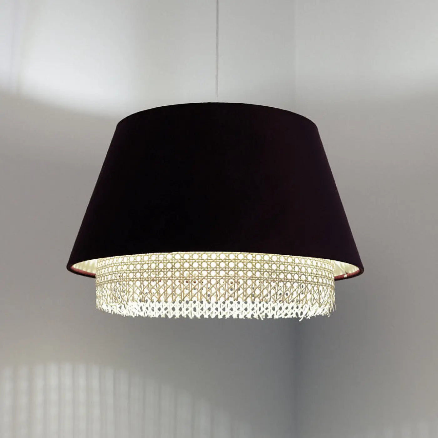 Suspension Luminaire Moderne en Rotin - Sensei Rattan (Violet)