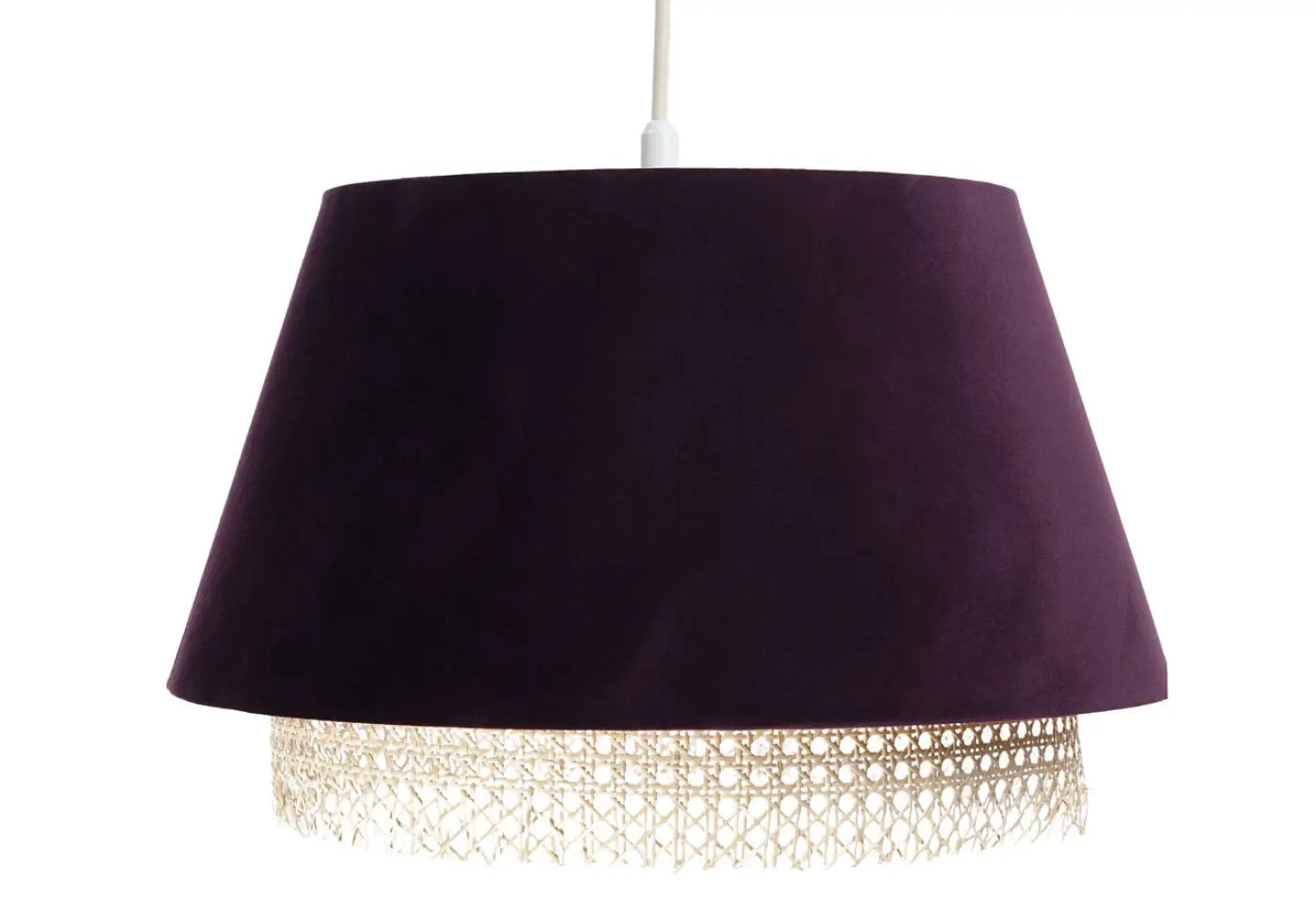 Suspension Luminaire Moderne en Rotin - Sensei Rattan (Violet)
