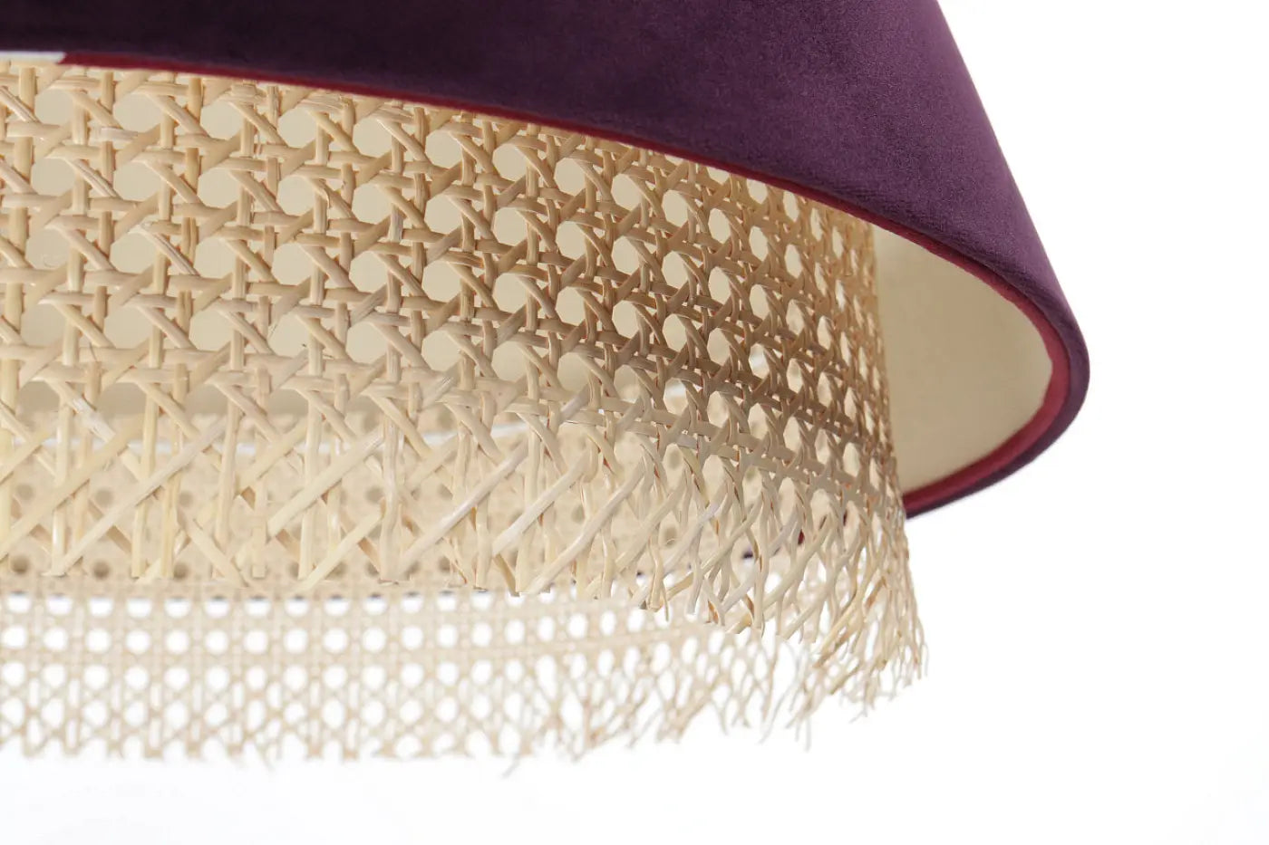 Suspension Luminaire Moderne en Rotin - Sensei Rattan (Violet)