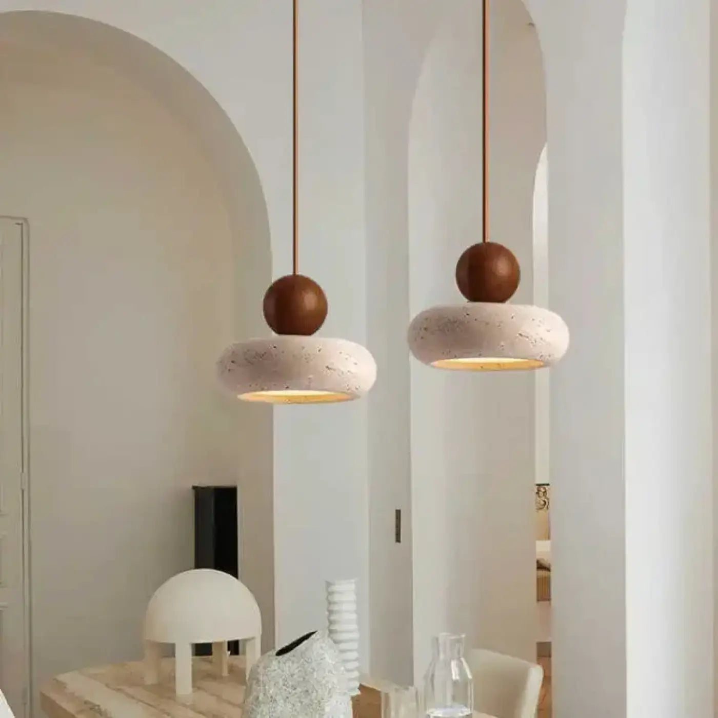 Suspension Luminaire Moderne en Bois - Donut
