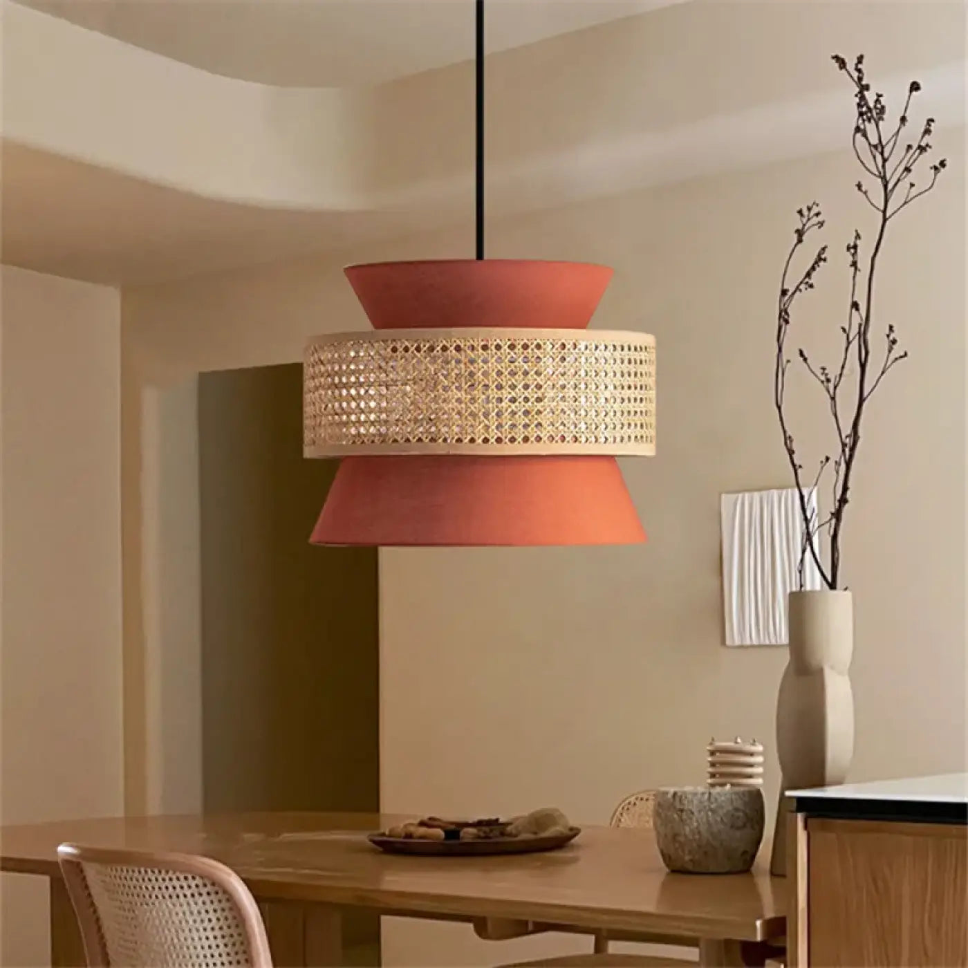 Suspension Luminaire Moderne en Rotin - Cobata