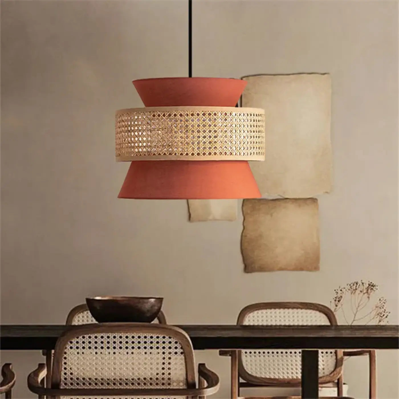 Suspension Luminaire Moderne en Rotin - Cobata