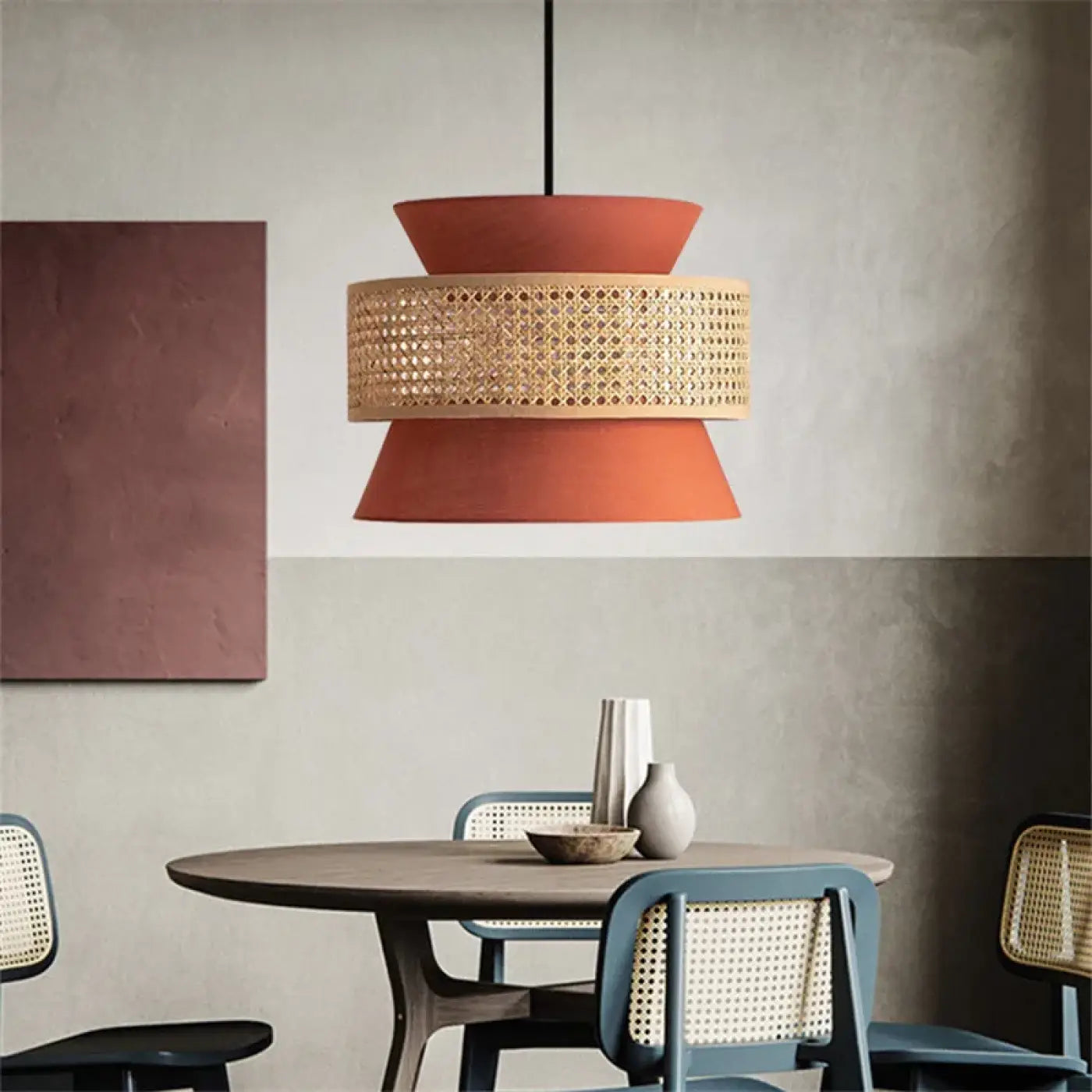 Suspension Luminaire Moderne en Rotin - Cobata