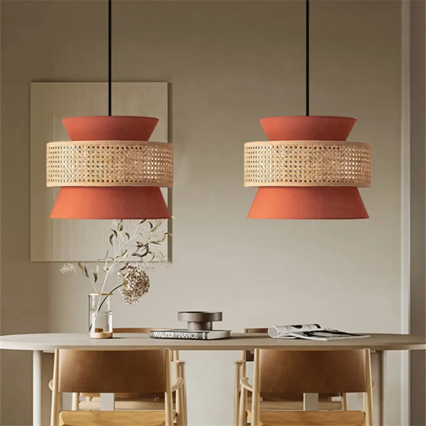 Suspension Luminaire Moderne en Rotin - Cobata