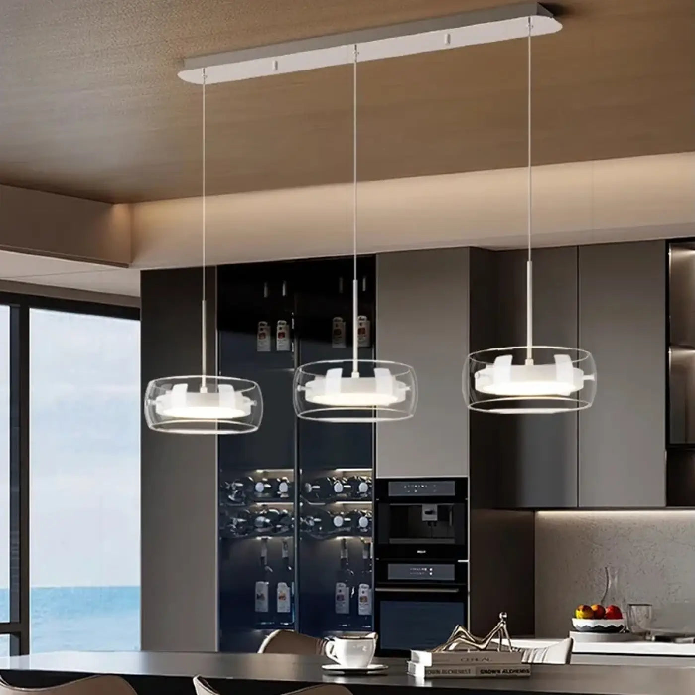 Suspension Luminaire Moderne en Verre - Trio