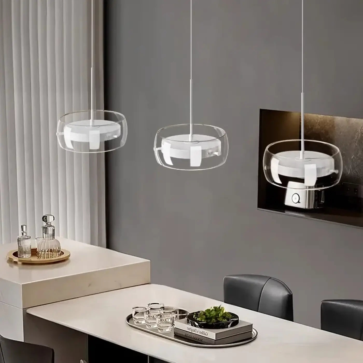 Suspension Luminaire Moderne en Verre - Trio