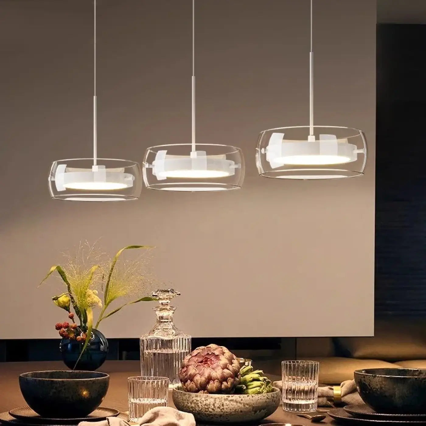 Suspension Luminaire Moderne en Verre - Trio