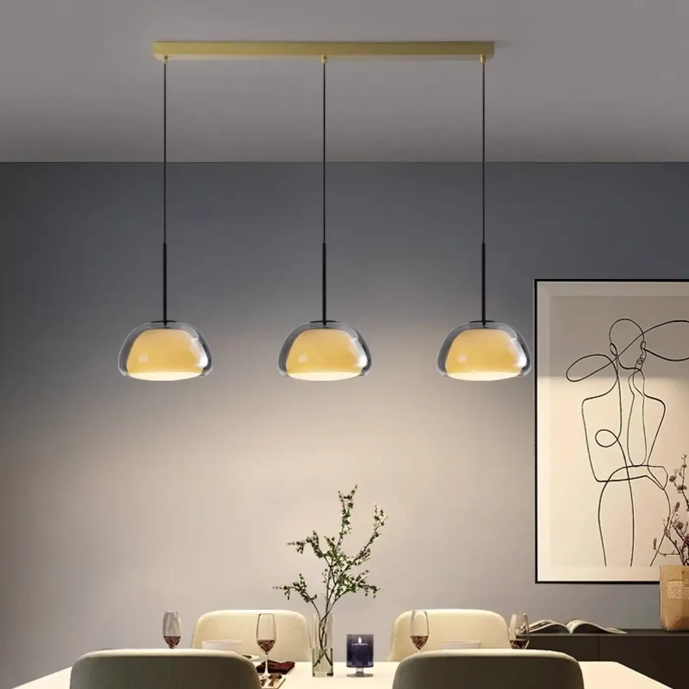 Suspension Luminaire Moderne en Verre - Joela