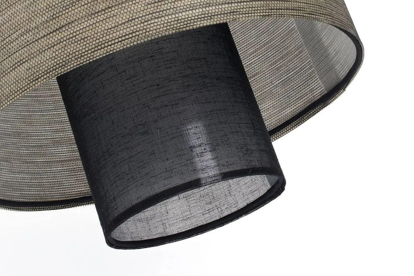 Suspension Luminaire en Tissu - Twin (Noir/Beige)