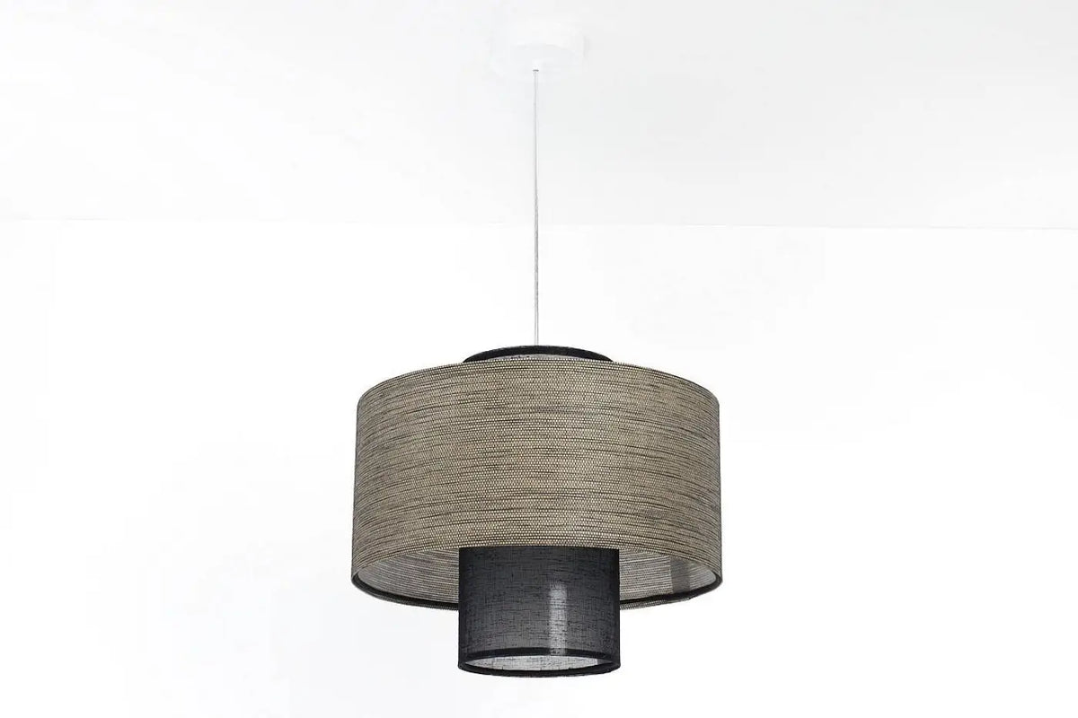 Suspension Luminaire en Tissu - Twin (Noir/Beige)