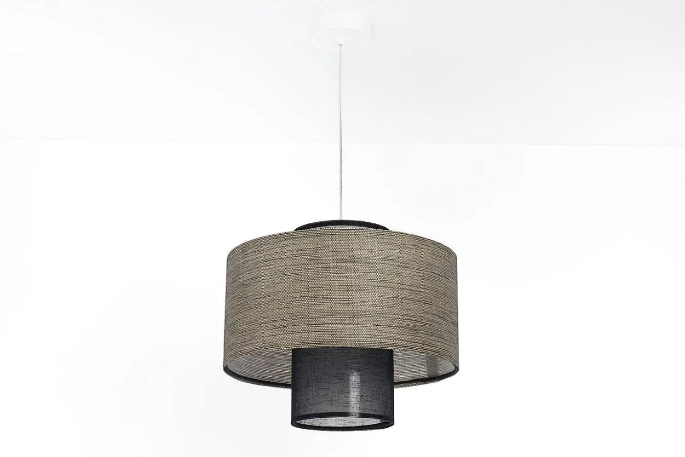 Suspension Luminaire en Tissu - Twin (Noir/Beige)