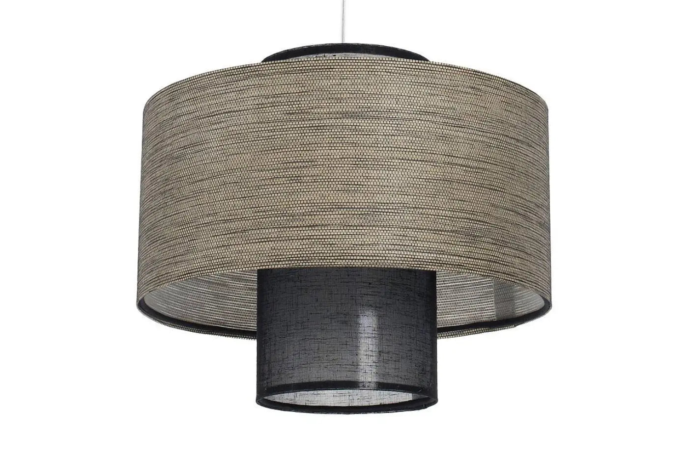 Suspension Luminaire en Tissu - Twin (Noir/Beige)