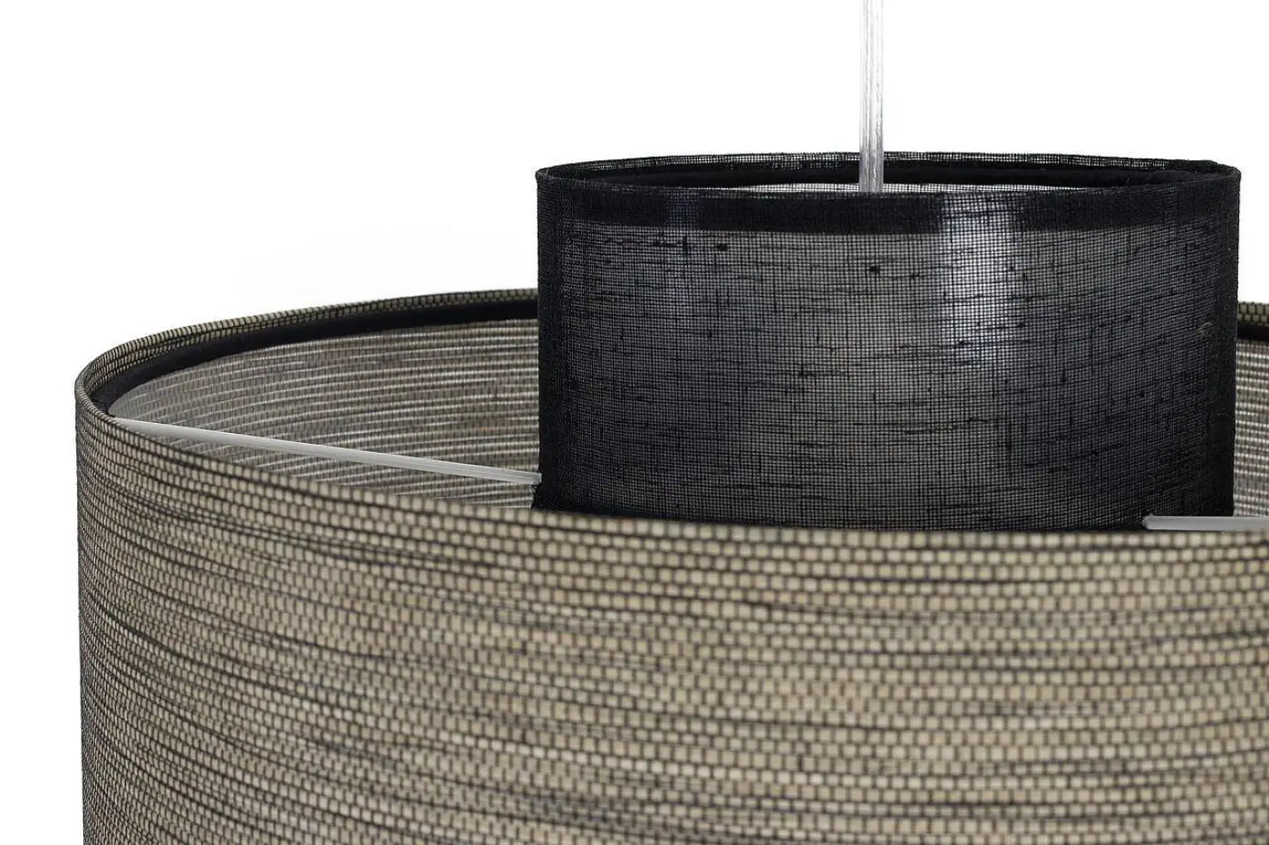 Suspension Luminaire en Tissu - Twin (Noir/Beige)