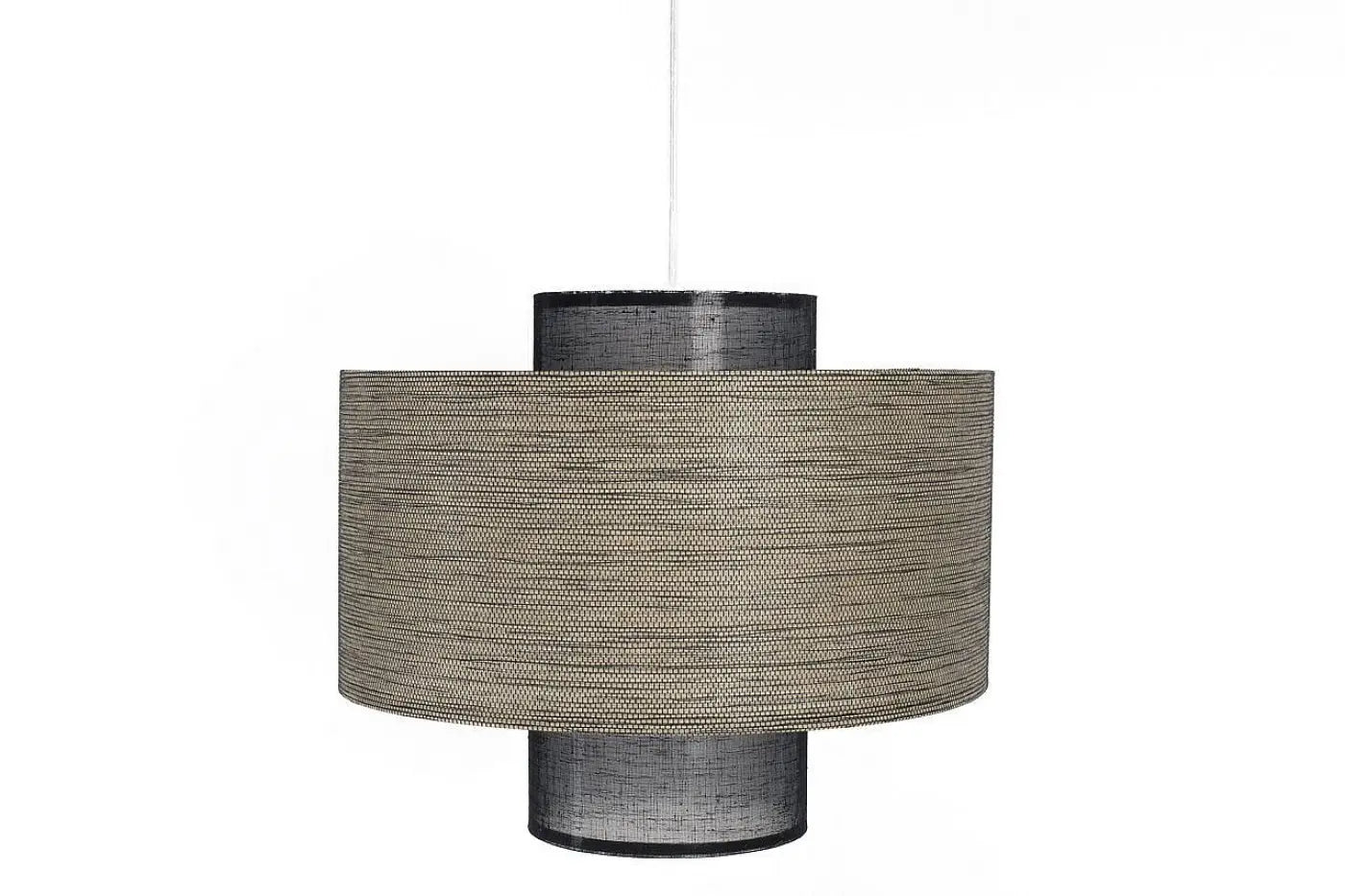Suspension Luminaire en Tissu - Twin (Noir/Beige)