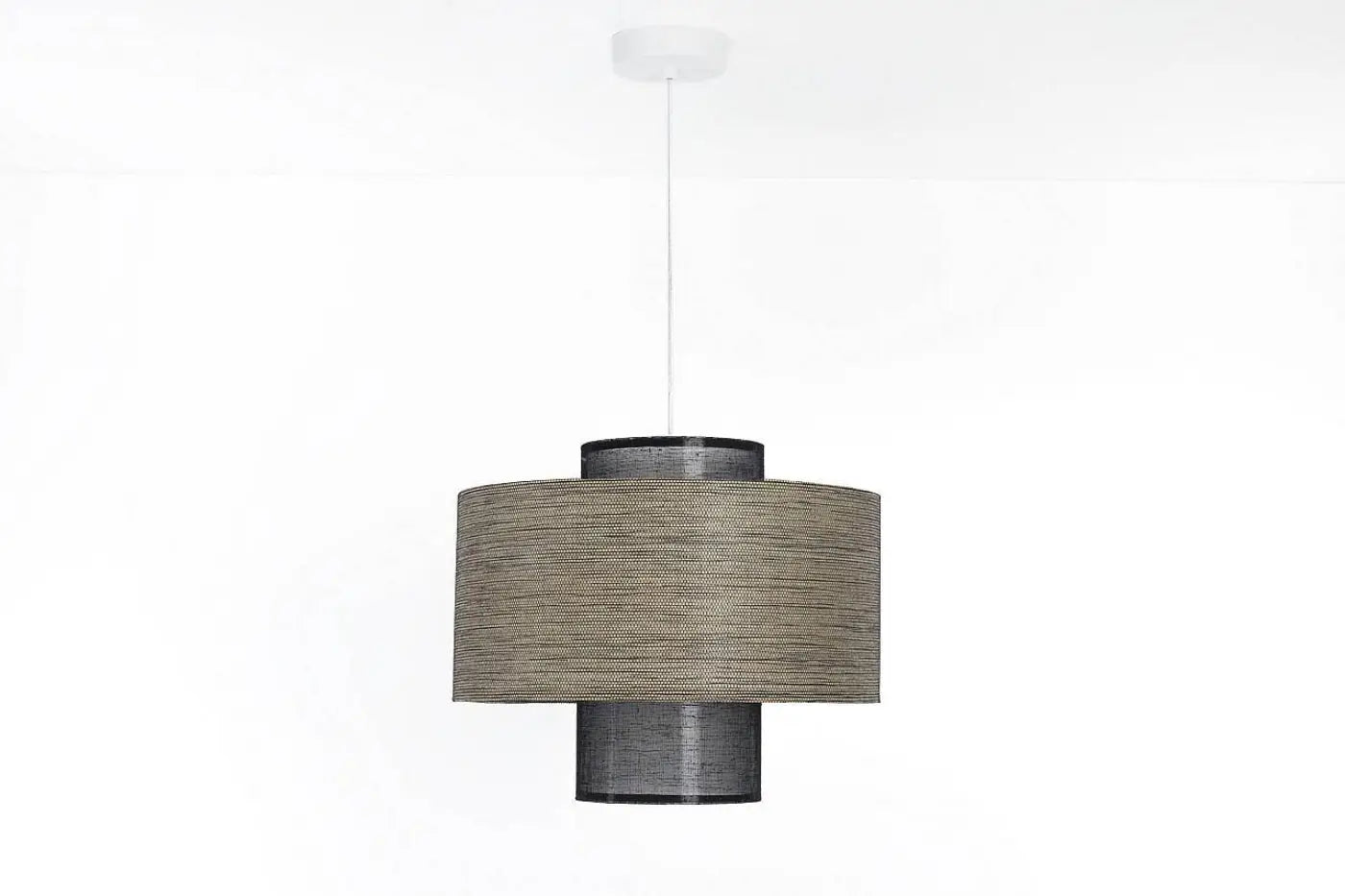 Suspension Luminaire en Tissu - Twin (Noir/Beige)