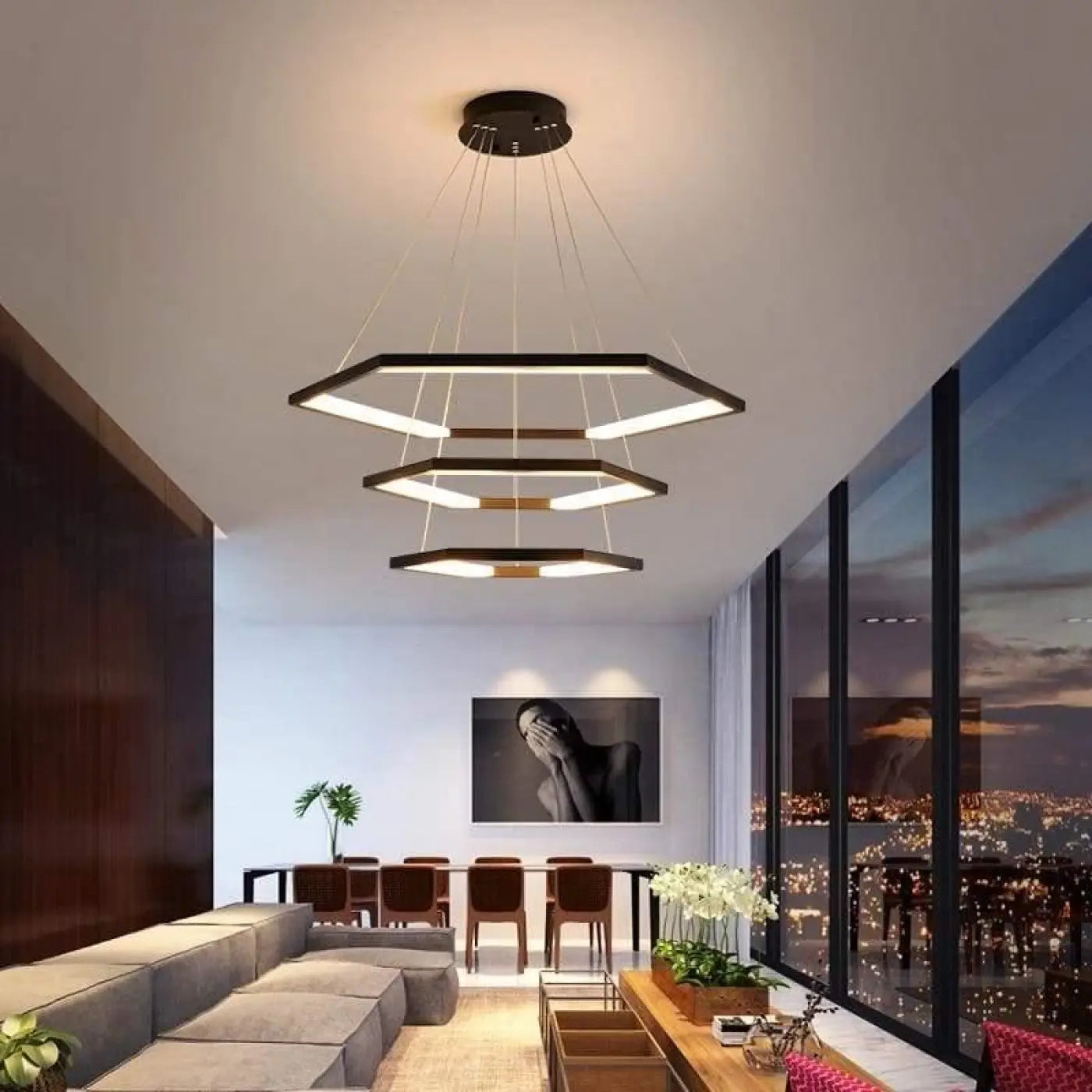 Suspension Luminaire Design - Hexagonal