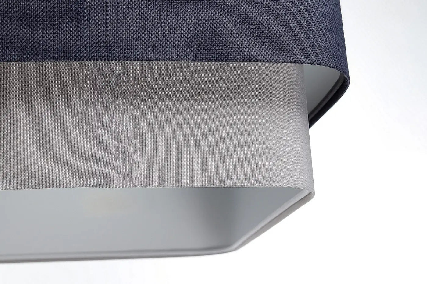 Suspension Luminaire Elegant en Tissu - Kwadro Duo (Bleu Marine)