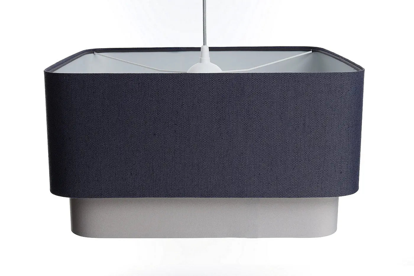 Suspension Luminaire Elegant en Tissu - Kwadro Duo (Bleu Marine)