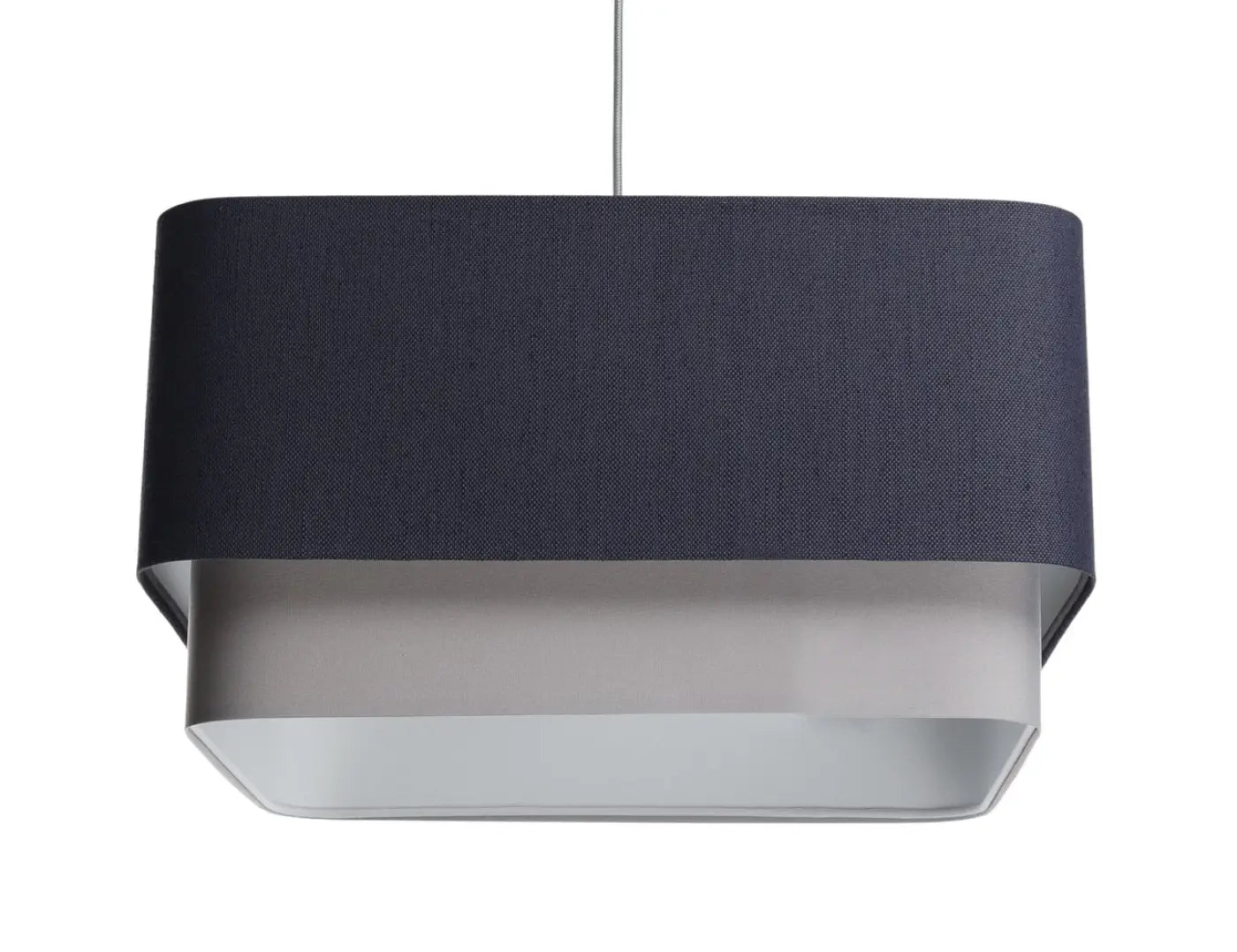 Suspension Luminaire Elegant en Tissu - Kwadro Duo (Bleu Marine)