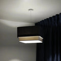 Suspension Luminaire Elegant en Tissu - Kwadro Duo (Bleu Marine)