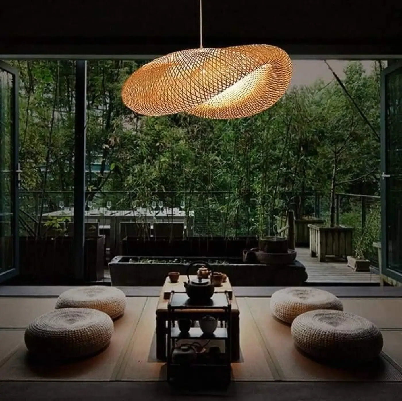 Suspension Luminaire en Rotin - Rolin