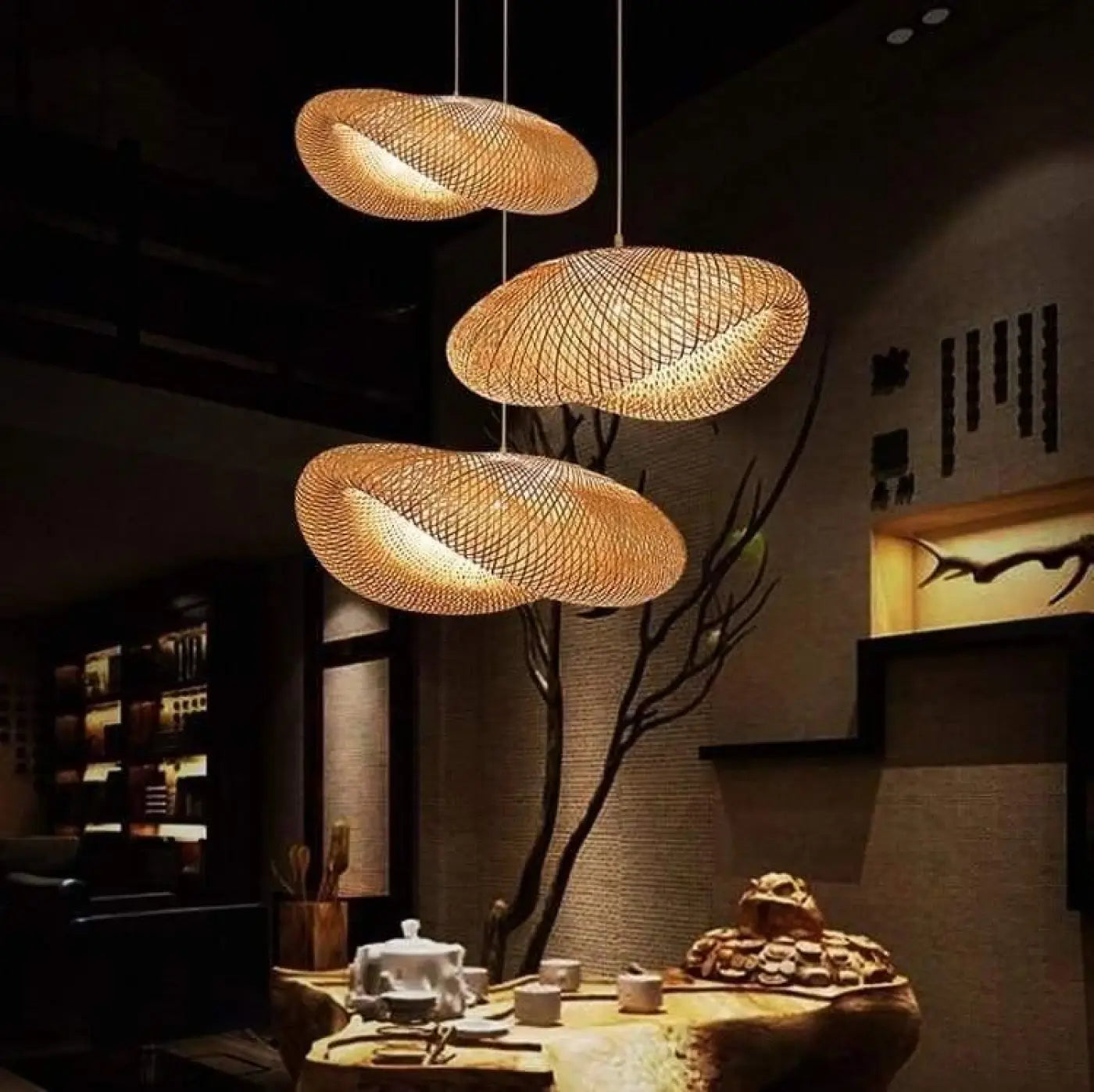 Suspension Luminaire en Rotin - Rolin