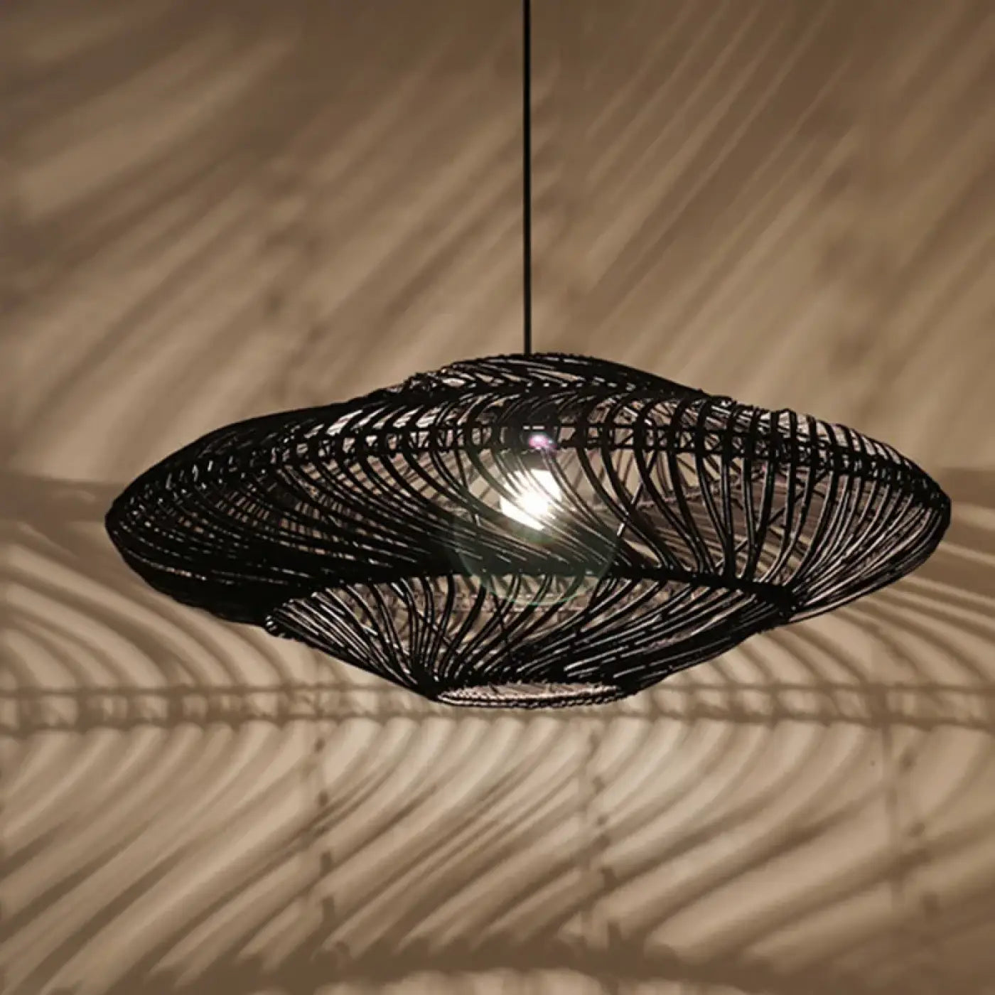 Suspension Luminaire Design en Rotin - Spiro