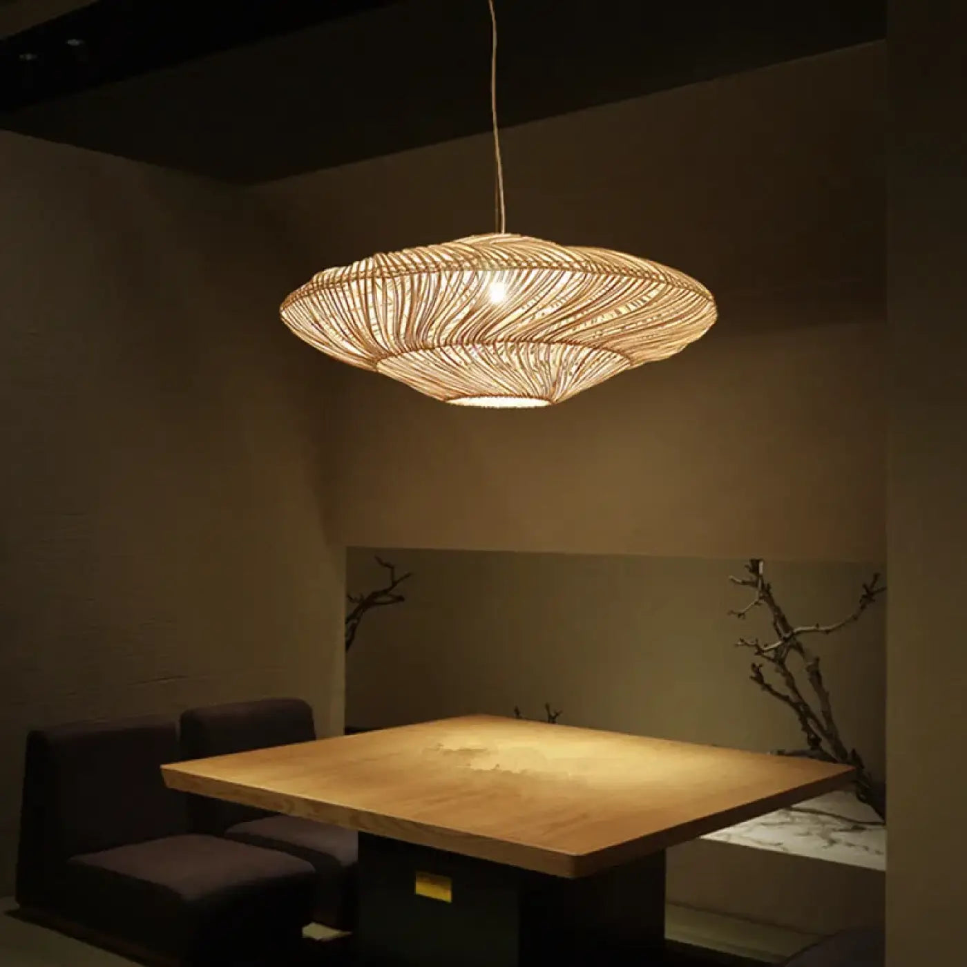 Suspension Luminaire Design en Rotin - Spiro