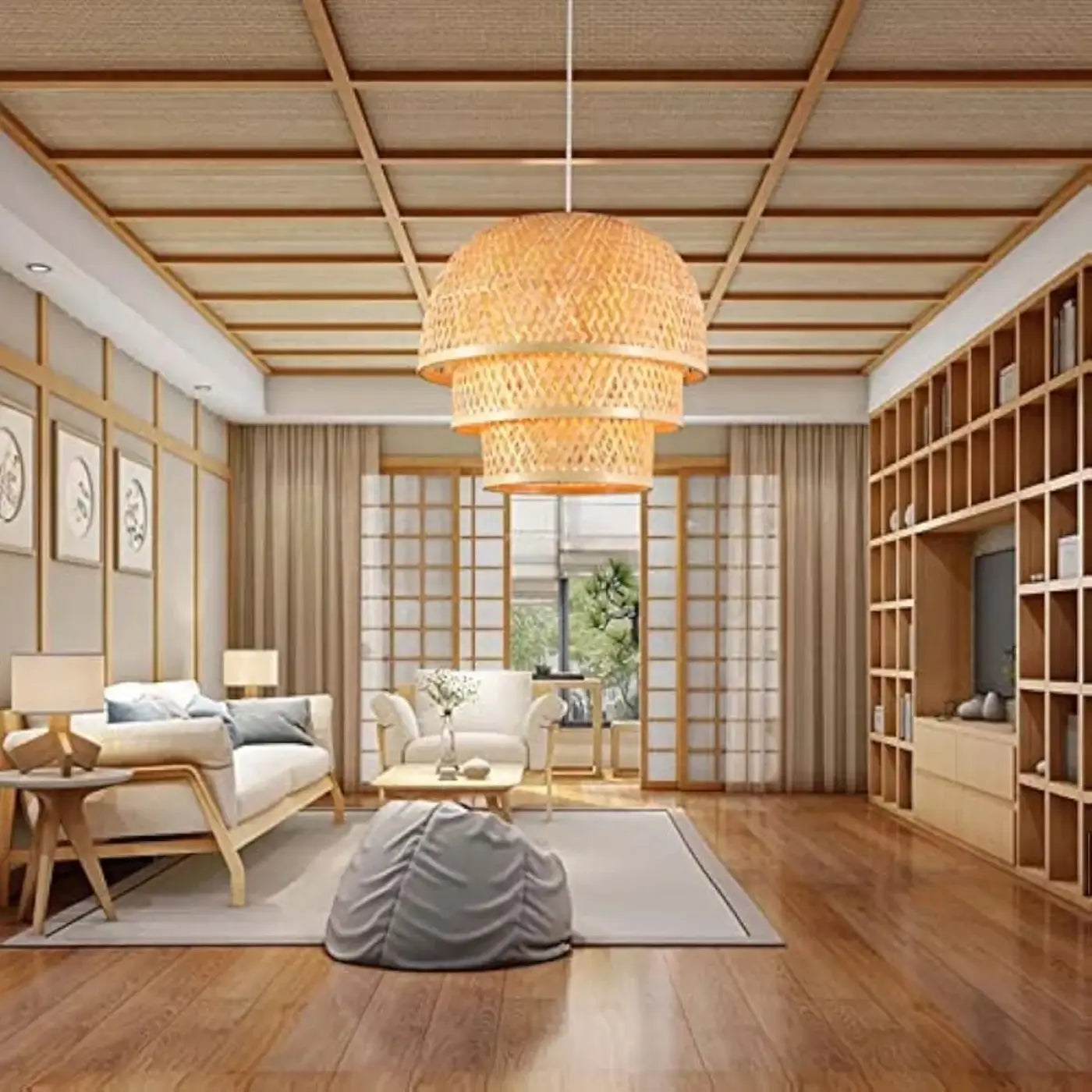 Suspension Luminaire Boheme en Rotin - Bohlim