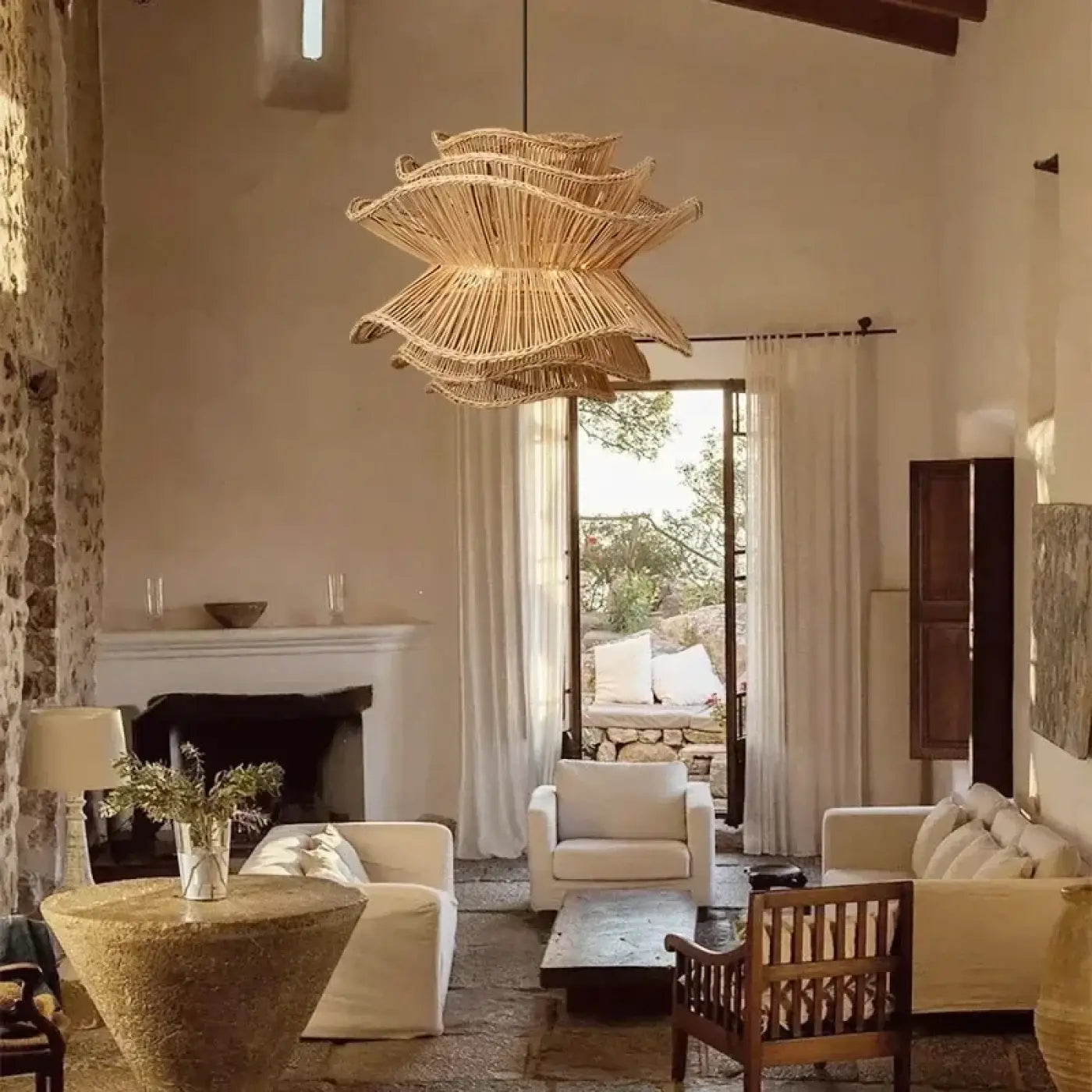 Suspension Luminaire Design en Rotin - Deniro