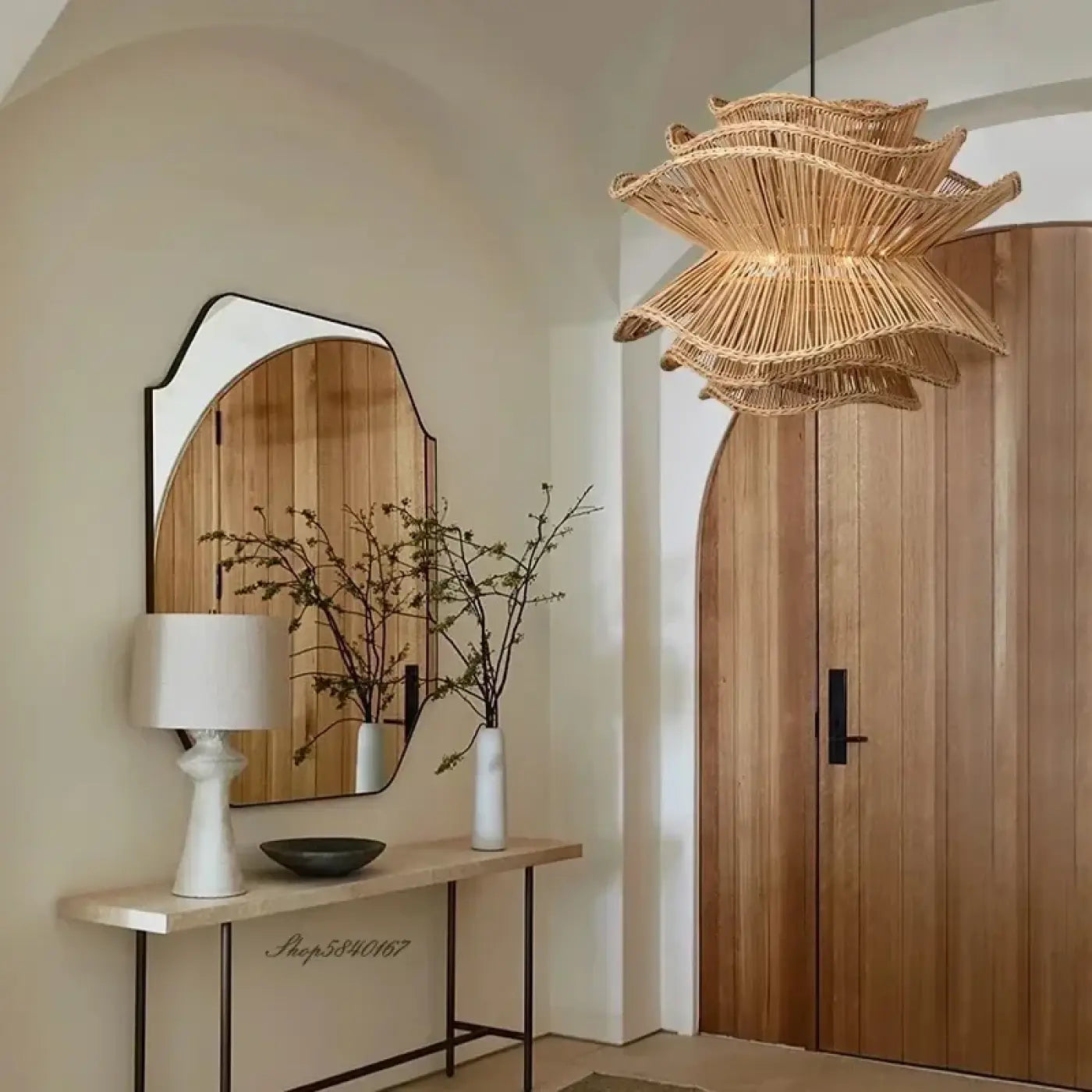 Suspension Luminaire Design en Rotin - Deniro