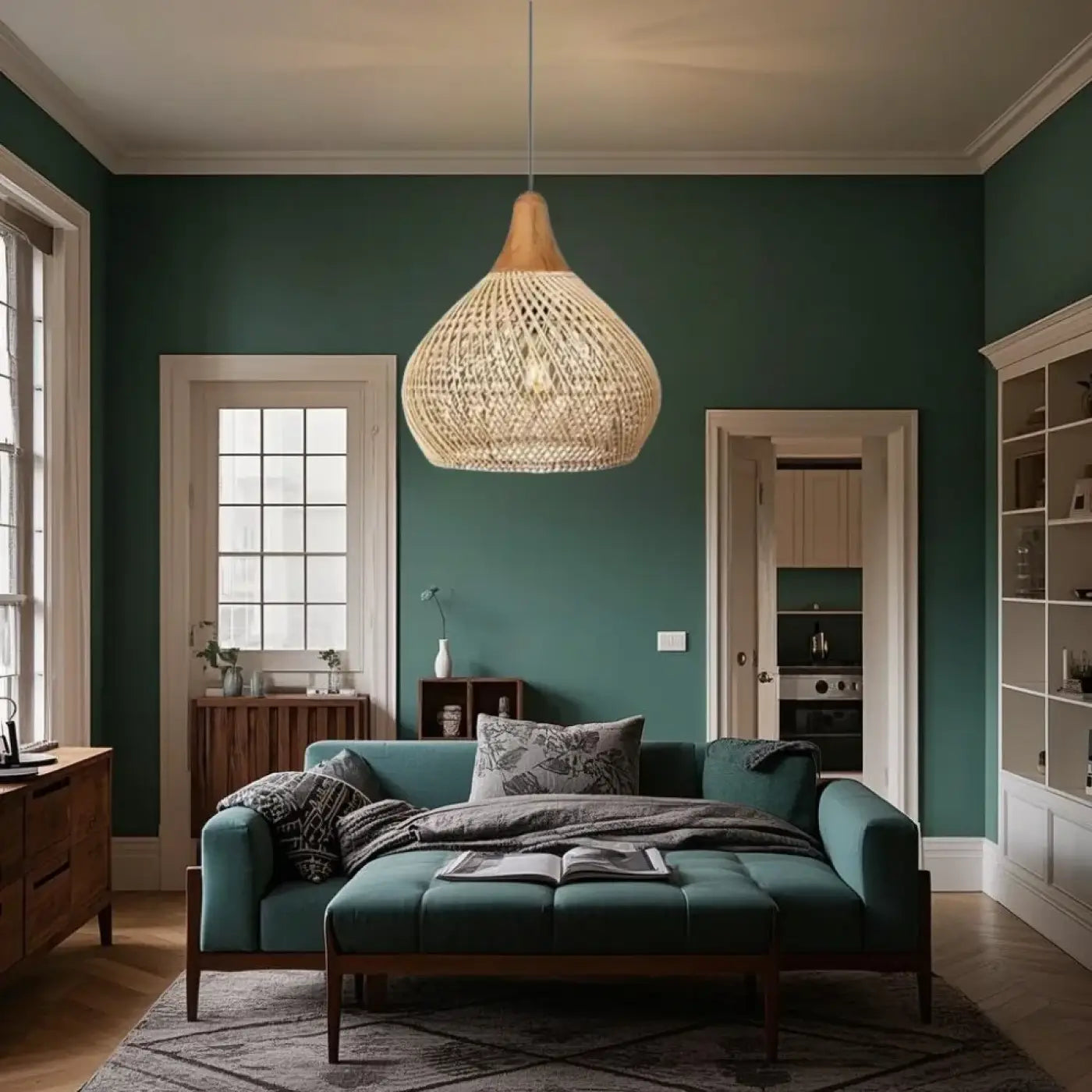 Suspension Luminaire Design en Rotin - Nate