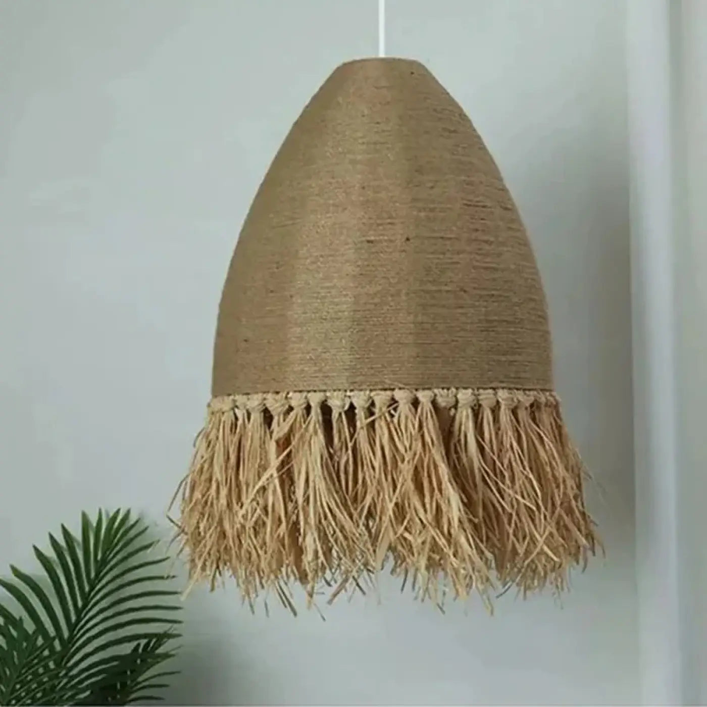 Suspension Luminaire Design en Rotin - Frange