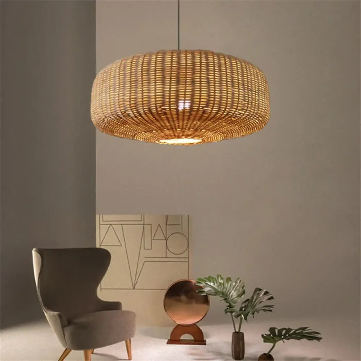 Suspension Luminaire Design en Rotin - Deza