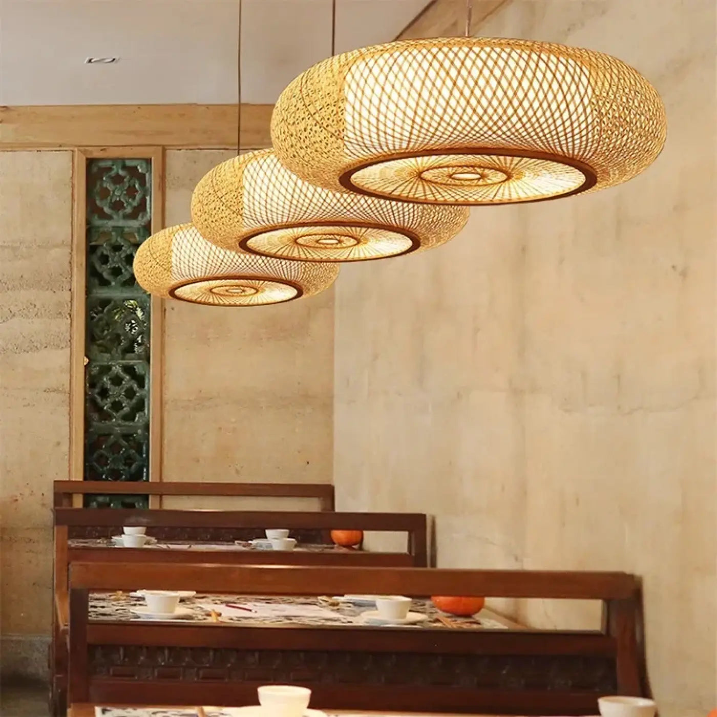 Suspension Luminaire Design en Rotin - Grani