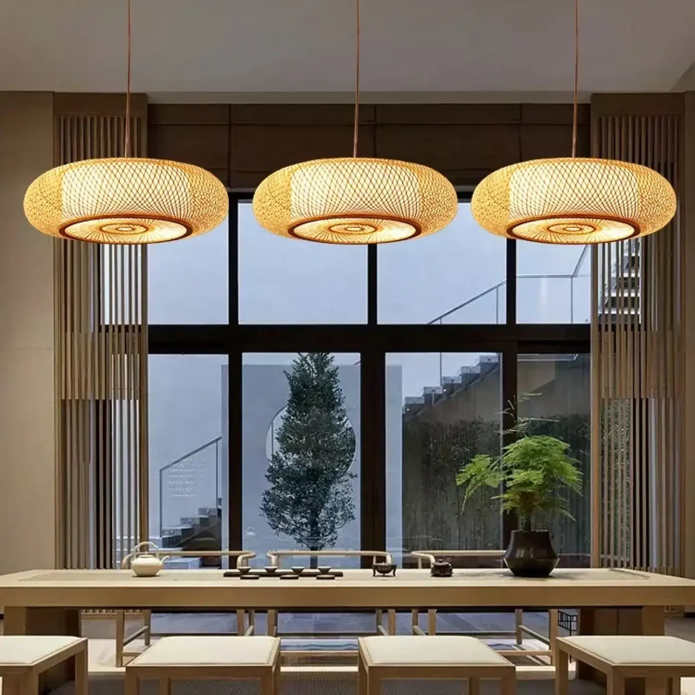 Suspension Luminaire Design en Rotin - Grani