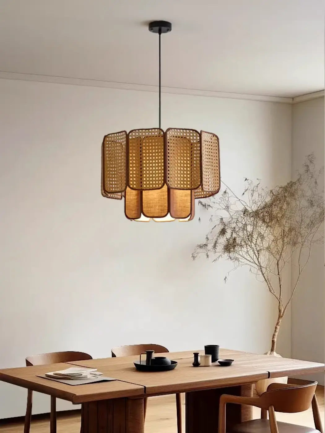 Suspension Luminaire Design en Rotin - Asurio
