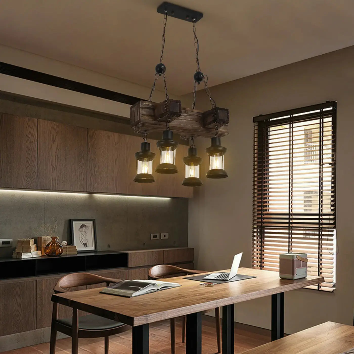 Suspension Luminaire en Bois - Idusiru