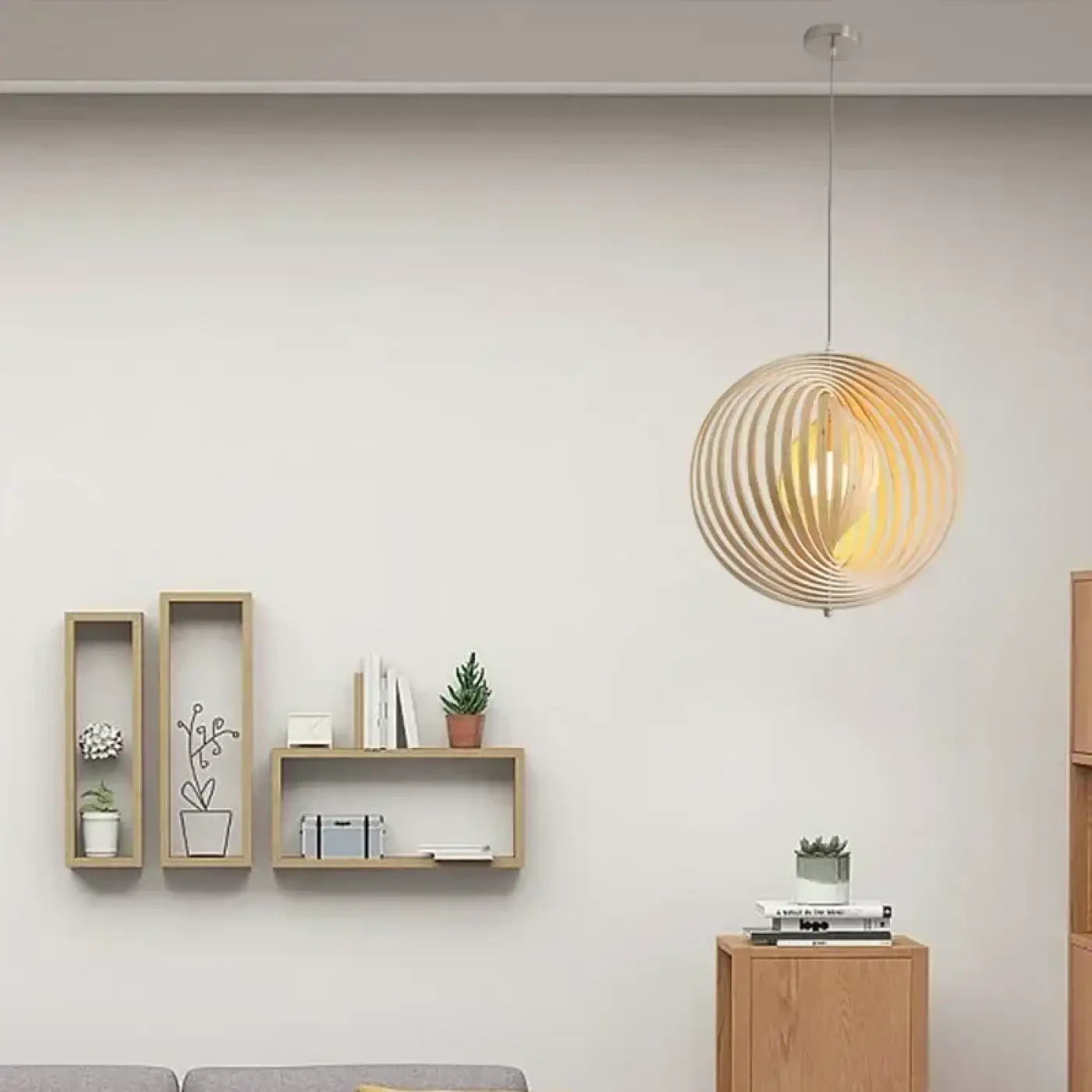 Suspension Luminaire Scandinave en Bois - Dobo