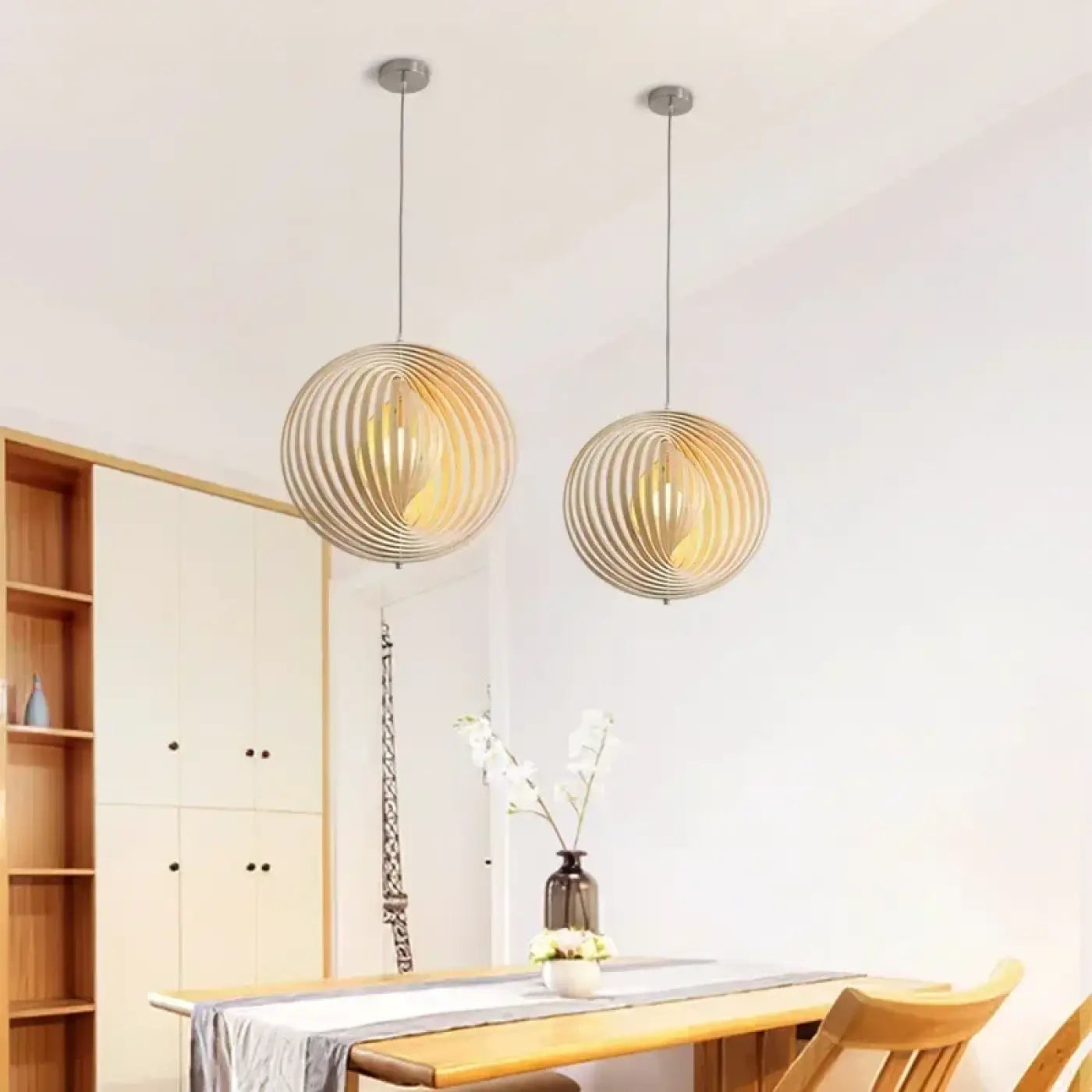 Suspension Luminaire Scandinave en Bois - Dobo
