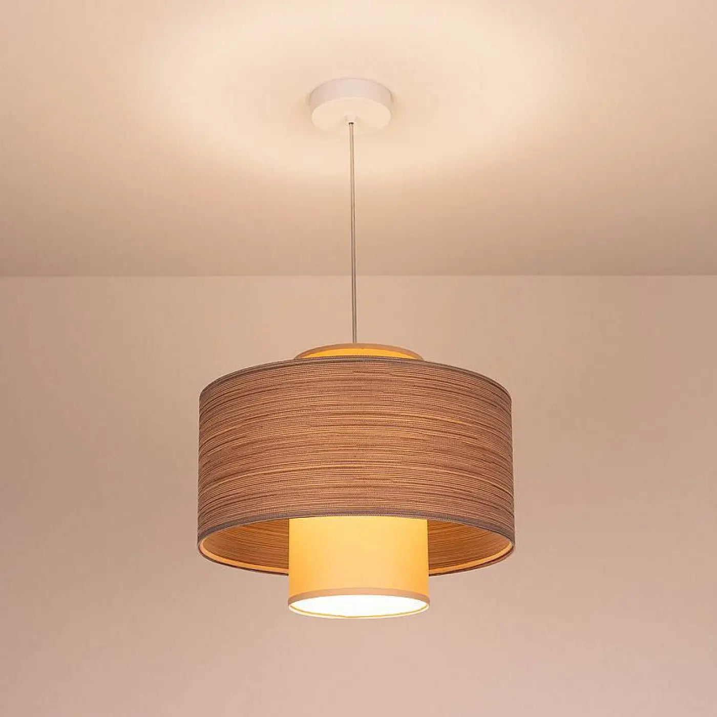 Suspension Luminaire Design - Twin (Beige/Crème)