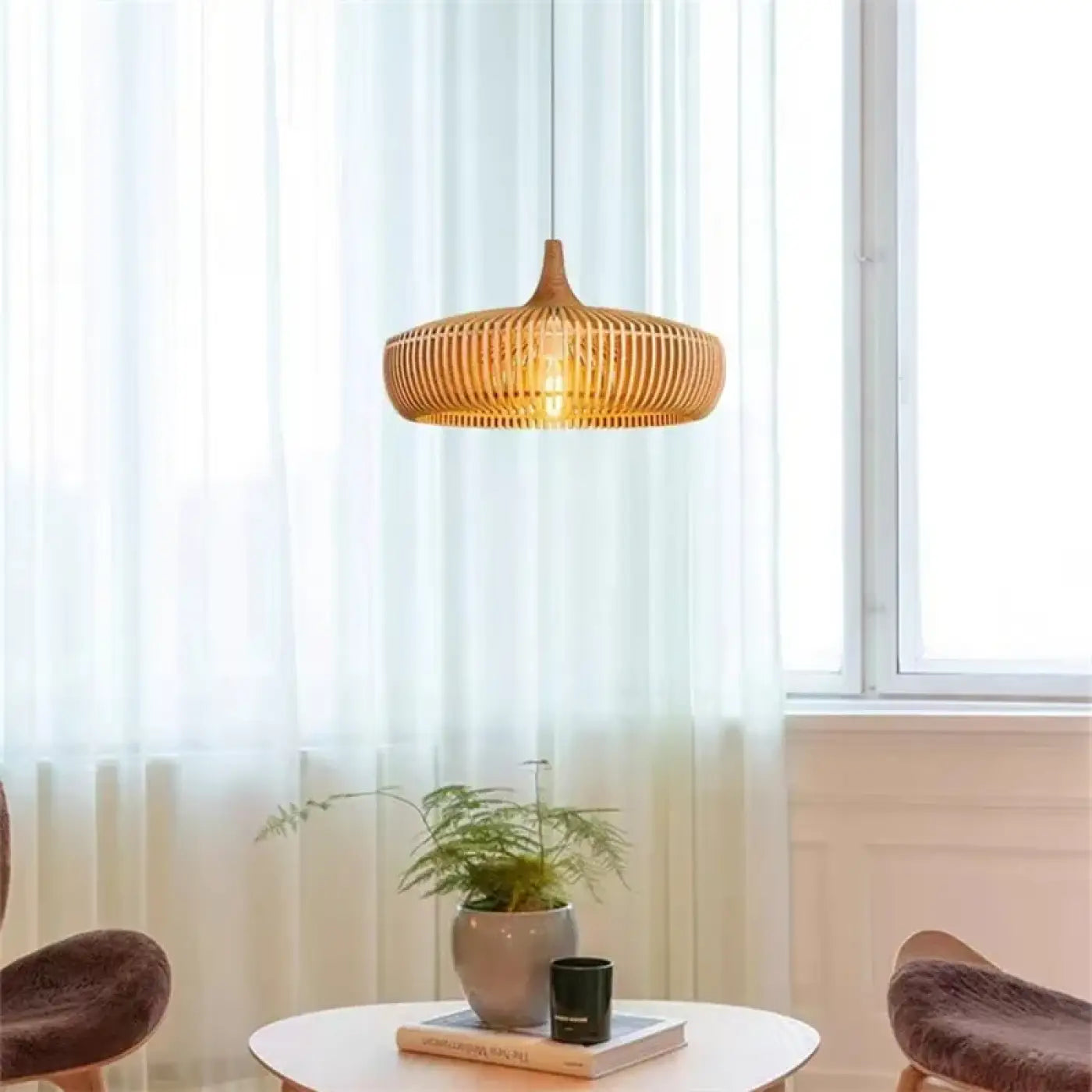 Suspension Luminaire Design en Bois - Soutiron