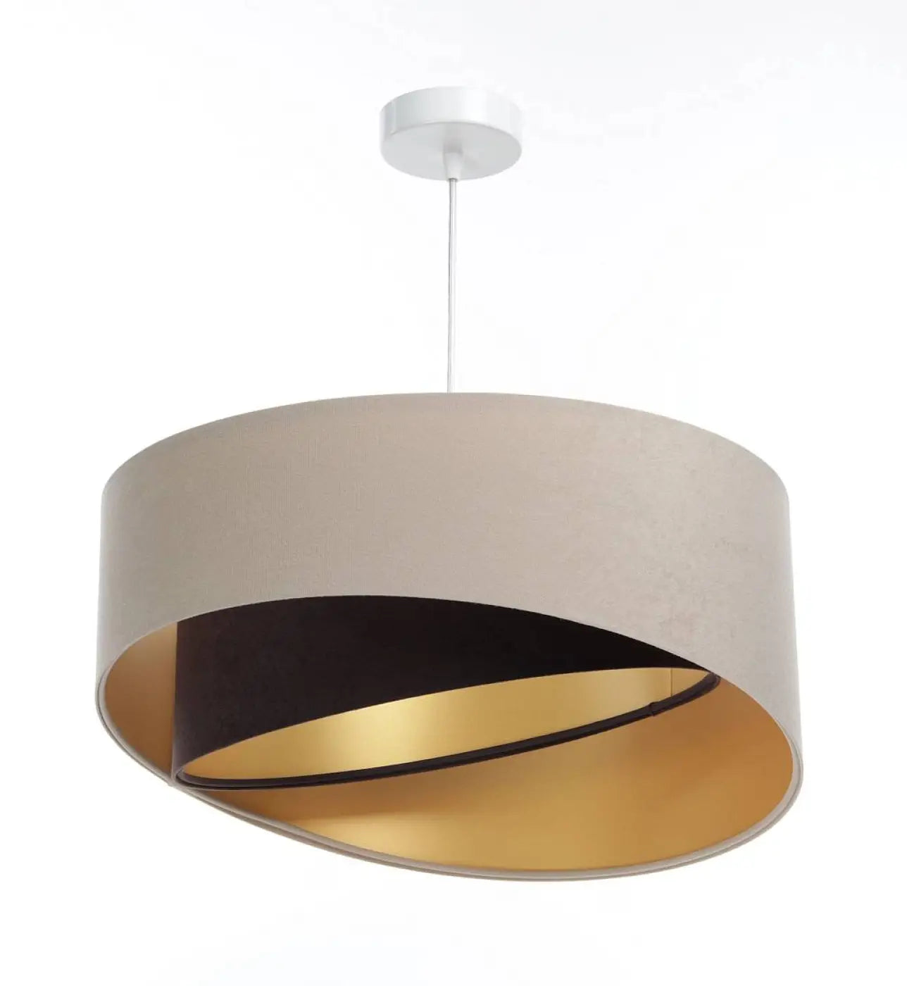 Suspension Luminaire Design en Tissu - Auric (Beige/Marron)
