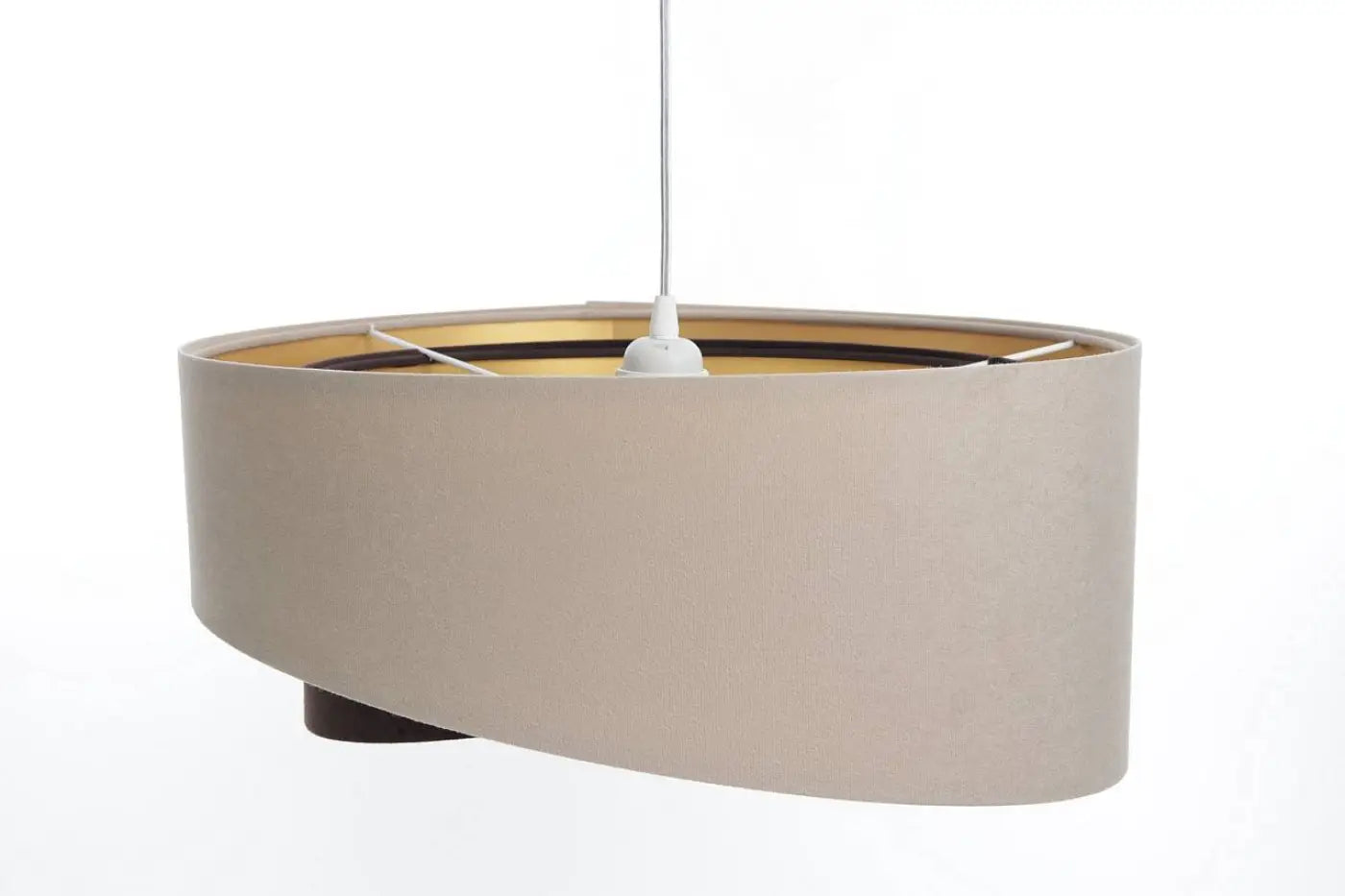 Suspension Luminaire Design en Tissu - Auric (Beige/Marron)
